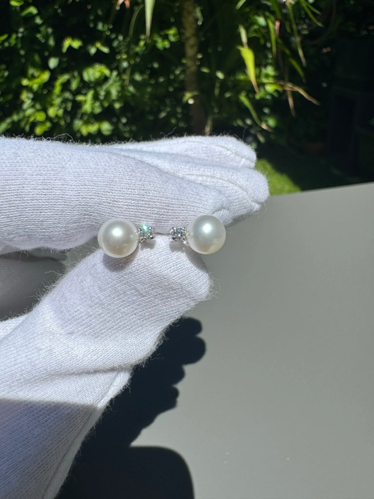 Ohrstecker Anja mit Diamanten und Perlen