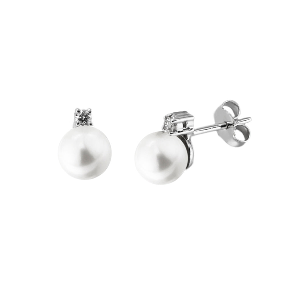 Ohrstecker Anja mit Diamanten und Perlen