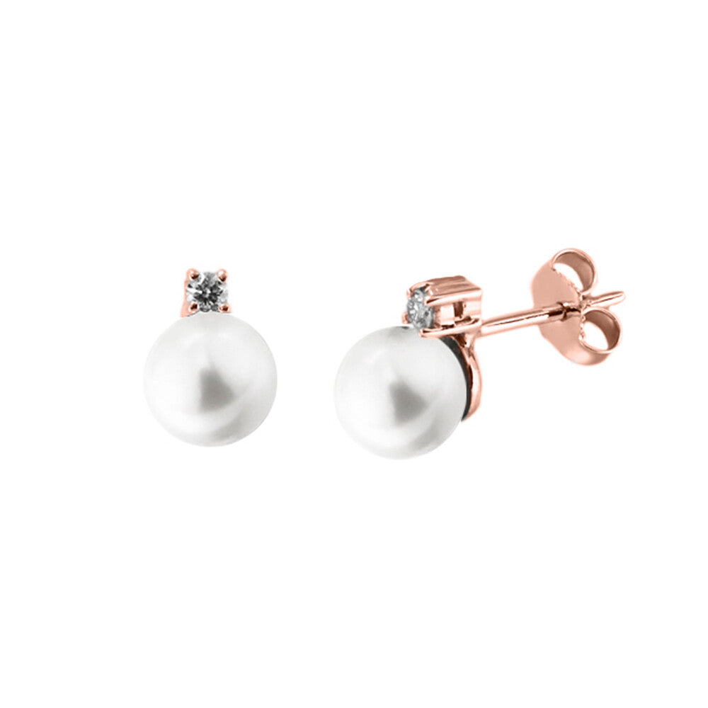 Ohrstecker Anja mit Diamanten und Perlen