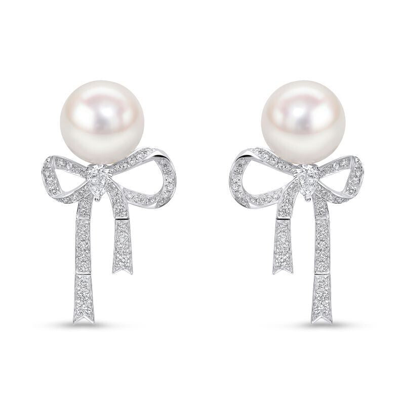 Südsee-Perlen- und Diamanten-Ohrstecker