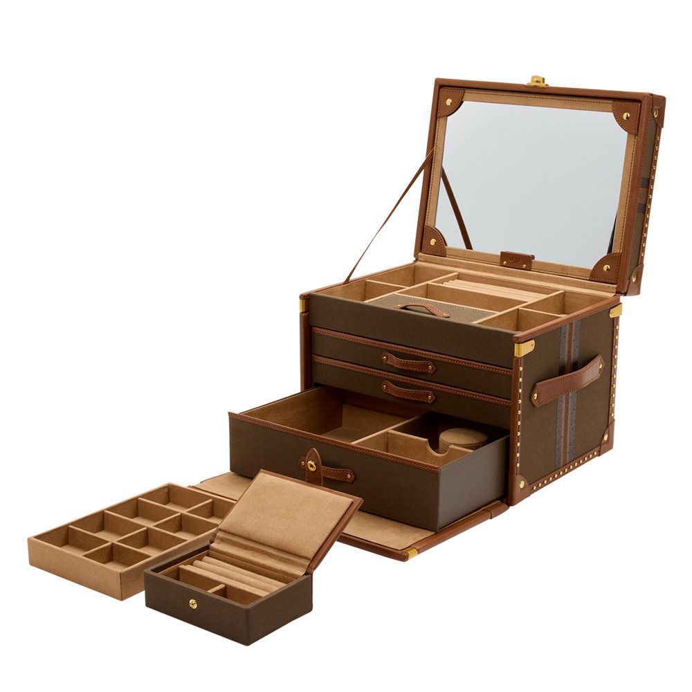Ida Trunk Jewellery Box Khaki