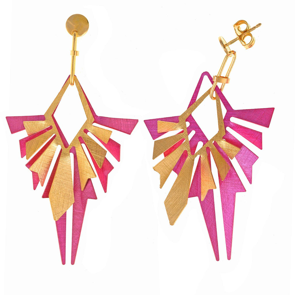 Ohrringe Silber 925 vergoldet Rhombus-Diamant