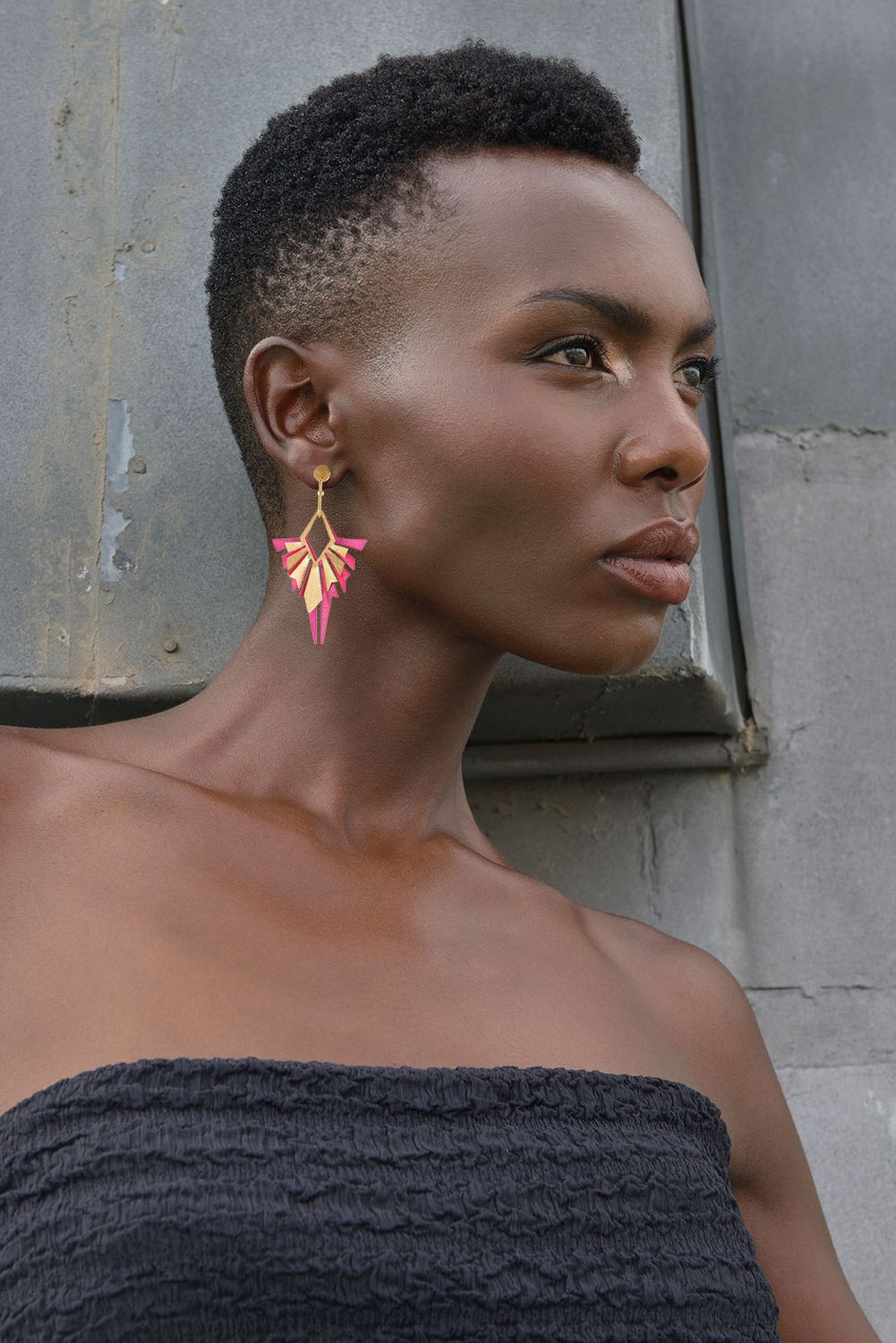 Ohrringe Silber 925 vergoldet Rhombus-Diamant