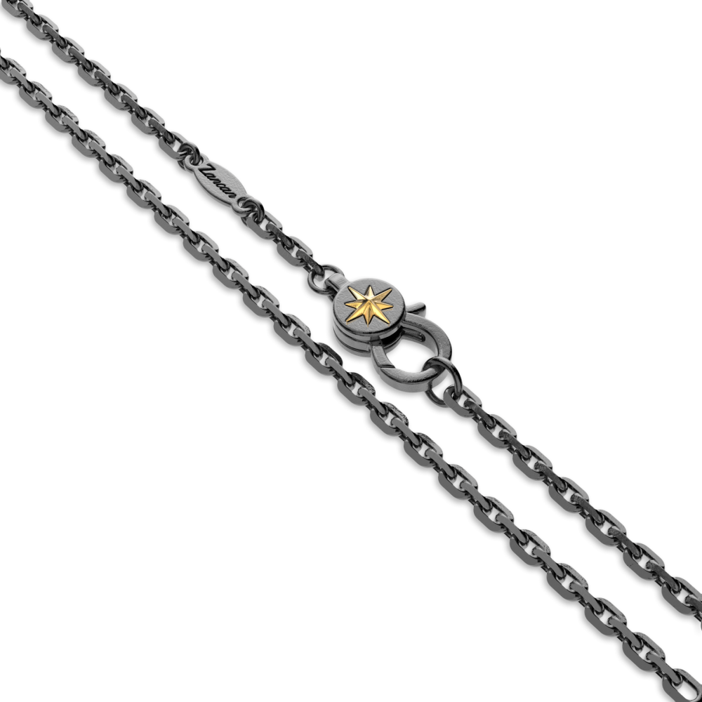 Zancan-Kette aus brüniertem Silber mit Leuchtturm