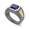 Zancan Ring aus Titan, 18kt Gold & Saphir