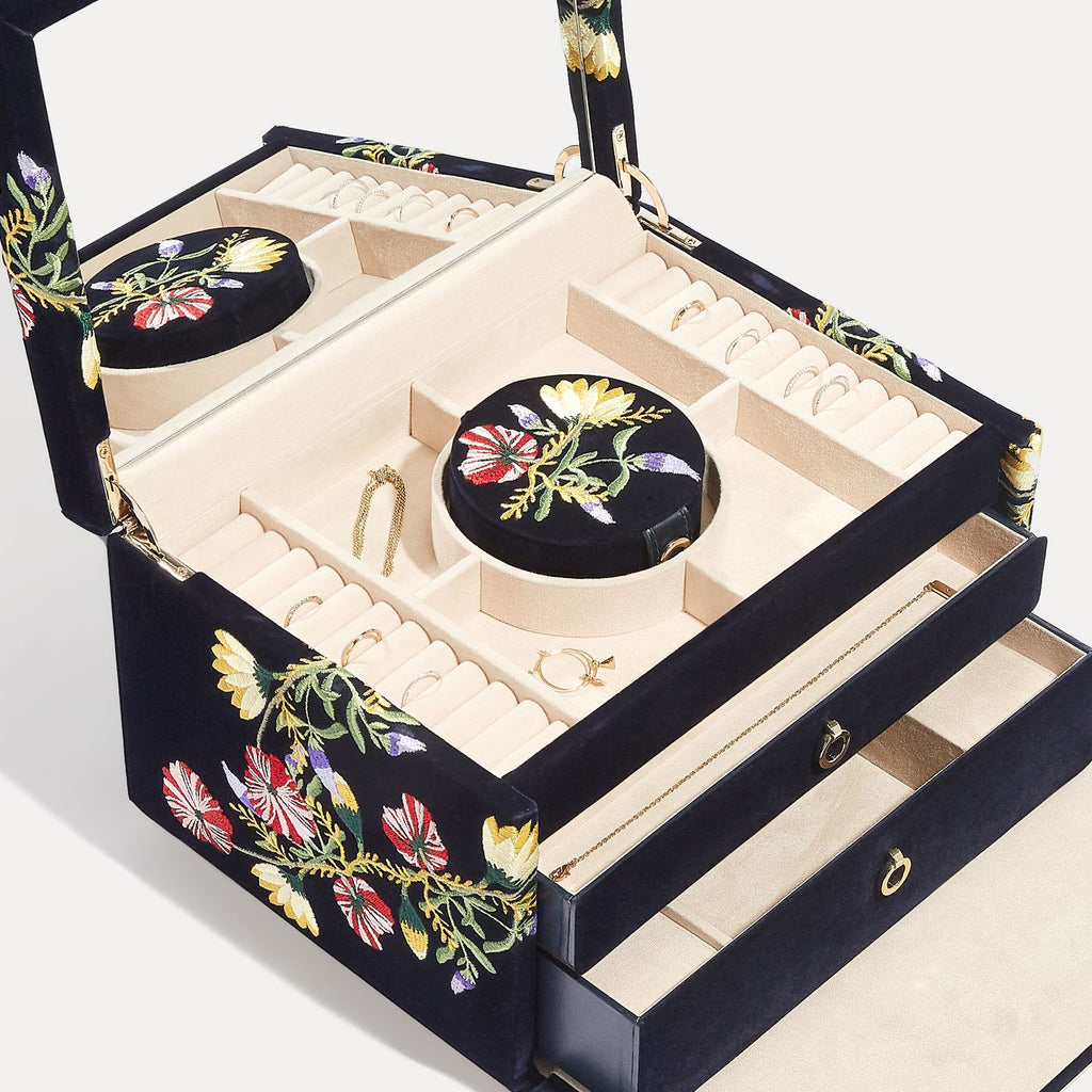 Zoe Medium Jewelry Box Indigo