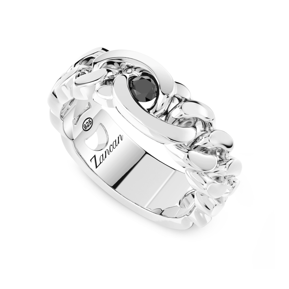 Zancan Silberring mit Natursteinen