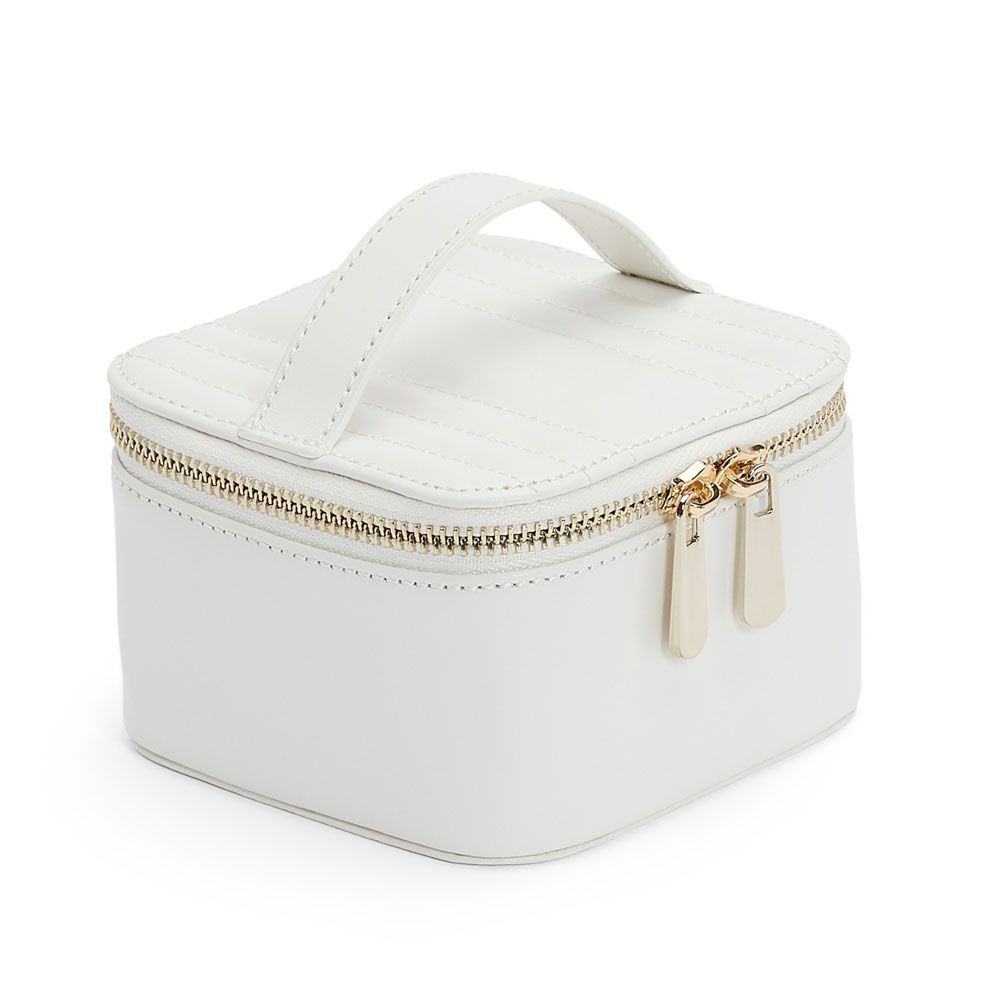 Maria Zip Jewelry Cube White