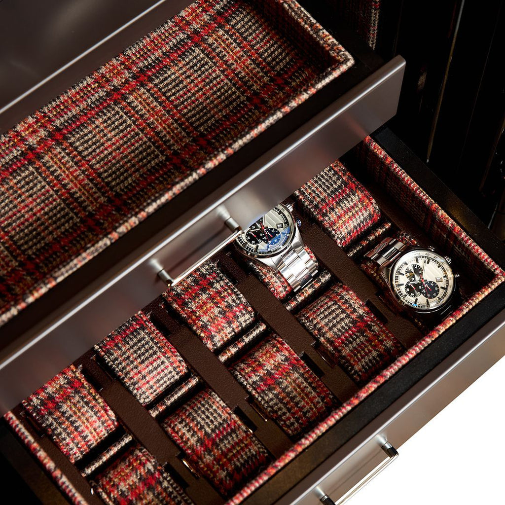 WM Brown Atlas 4-fach Uhrenbeweger-Tresor – Braun