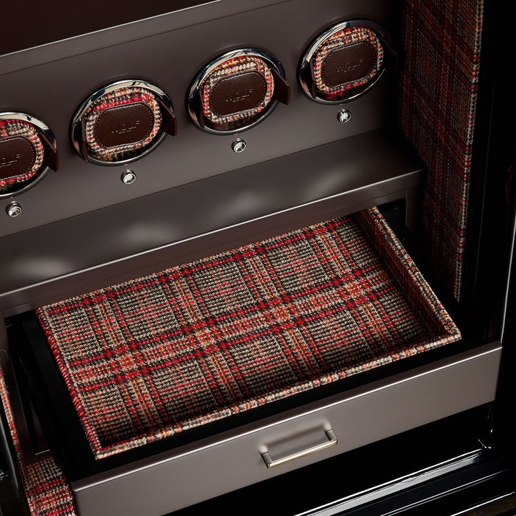 WM Brown Atlas 4-fach Uhrenbeweger-Tresor – Braun