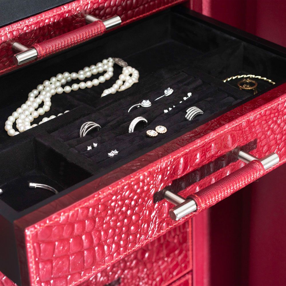 Churchill 12-teiliges Uhrenbeweger-Safe Red Croco