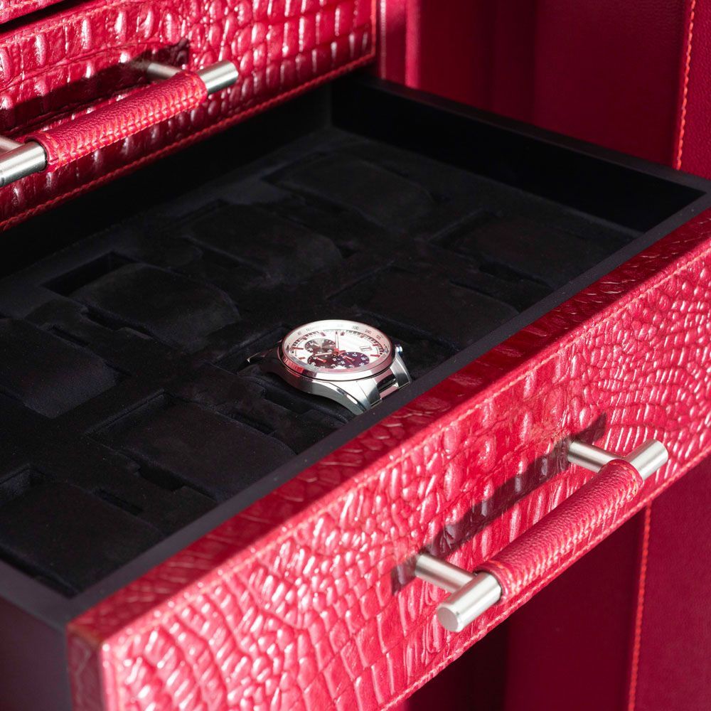 Churchill 12-teiliges Uhrenbeweger-Safe Red Croco