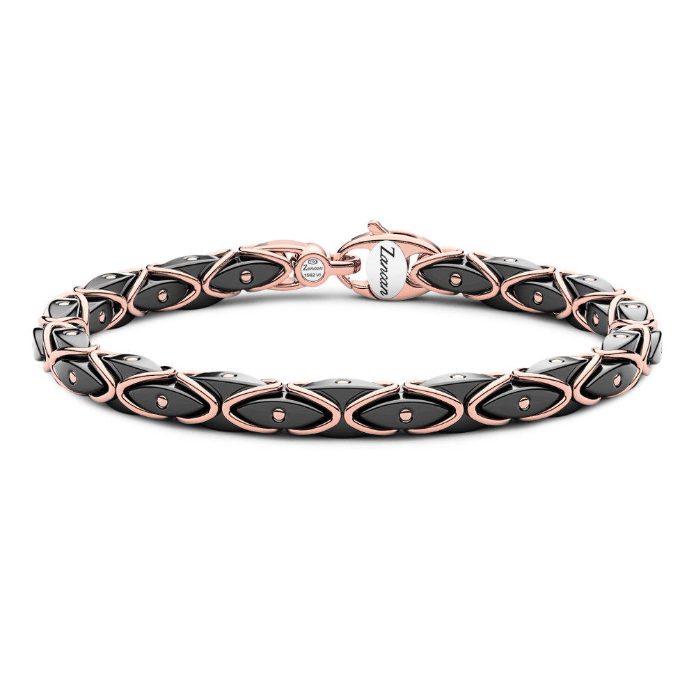 Zancan-Armband aus 18 Karat Gold und schwarzer Keramik