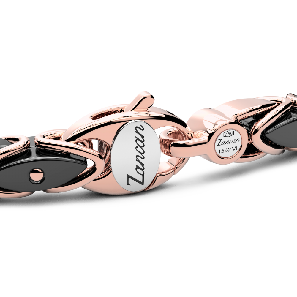 Zancan-Armband aus 18 Karat Gold und schwarzer Keramik