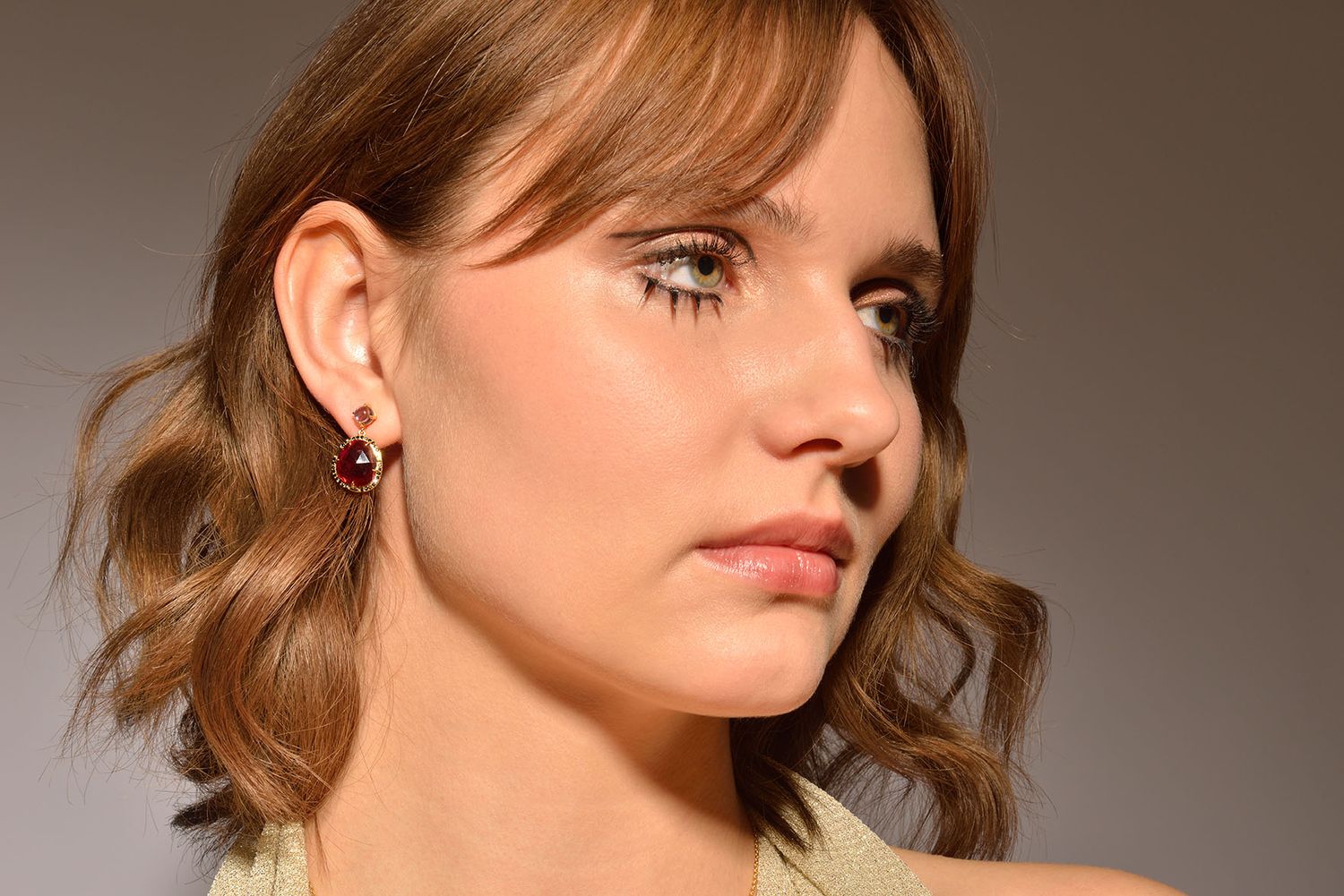 Ohrringe Nenuphar Cabochon Purple