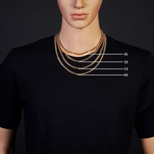 Panzerkette oval diam. 5,0 mm Gelbgold 45 cm