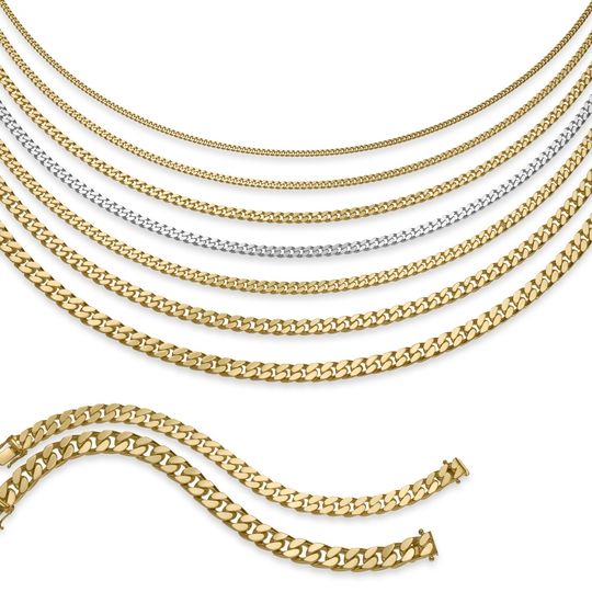 Panzerkette 2-seitig diam. 1,0 mm Gelbgold 36 cm