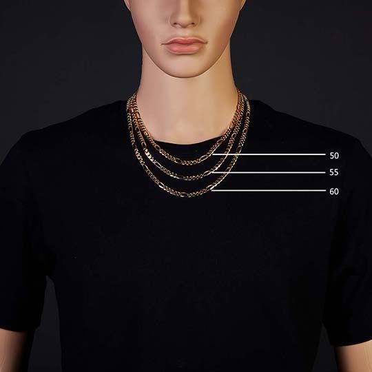 Figarokette diam. 3,5 mm Gelbgold 45 cm