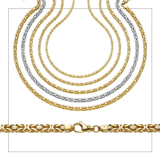 Königskette. 3,5 mm Gelbgold 45 cm