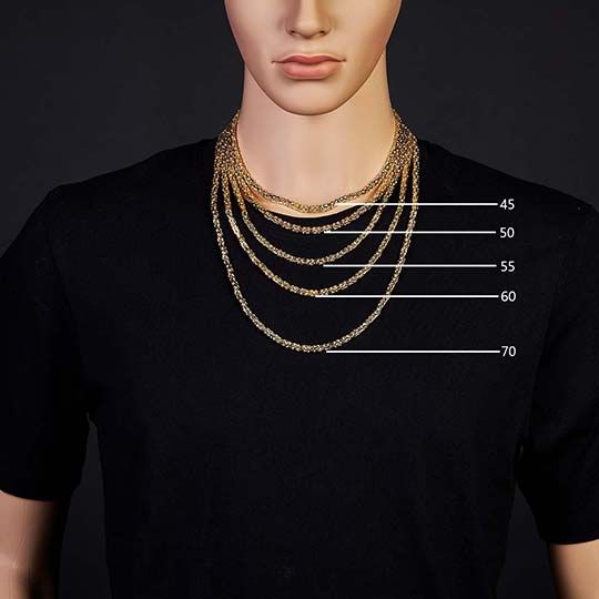 Königskette. 3,5 mm Gelbgold 45 cm