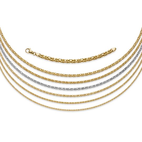 Königskette. 3,5 mm Gelbgold 45 cm