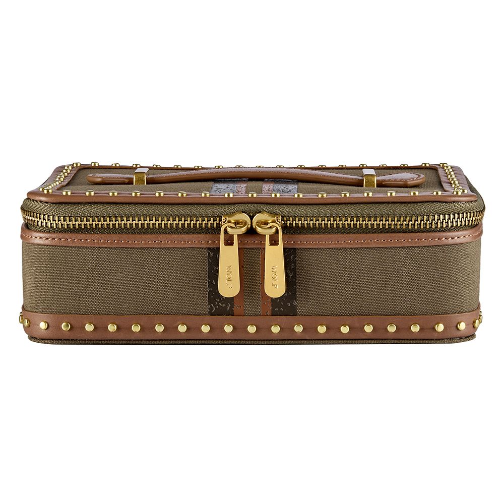 Ida Travel Zip Jewellery Case Khaki