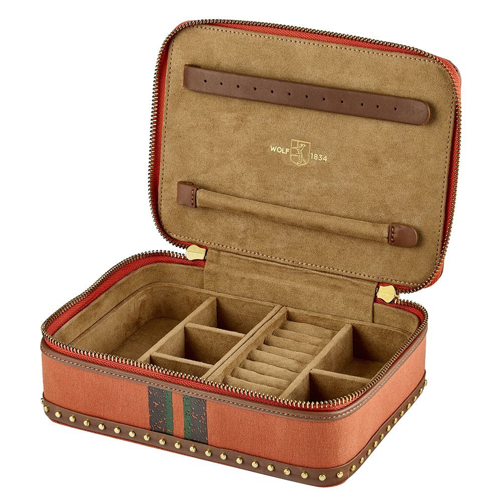 Ida Travel Zip Jewellery Case Orange