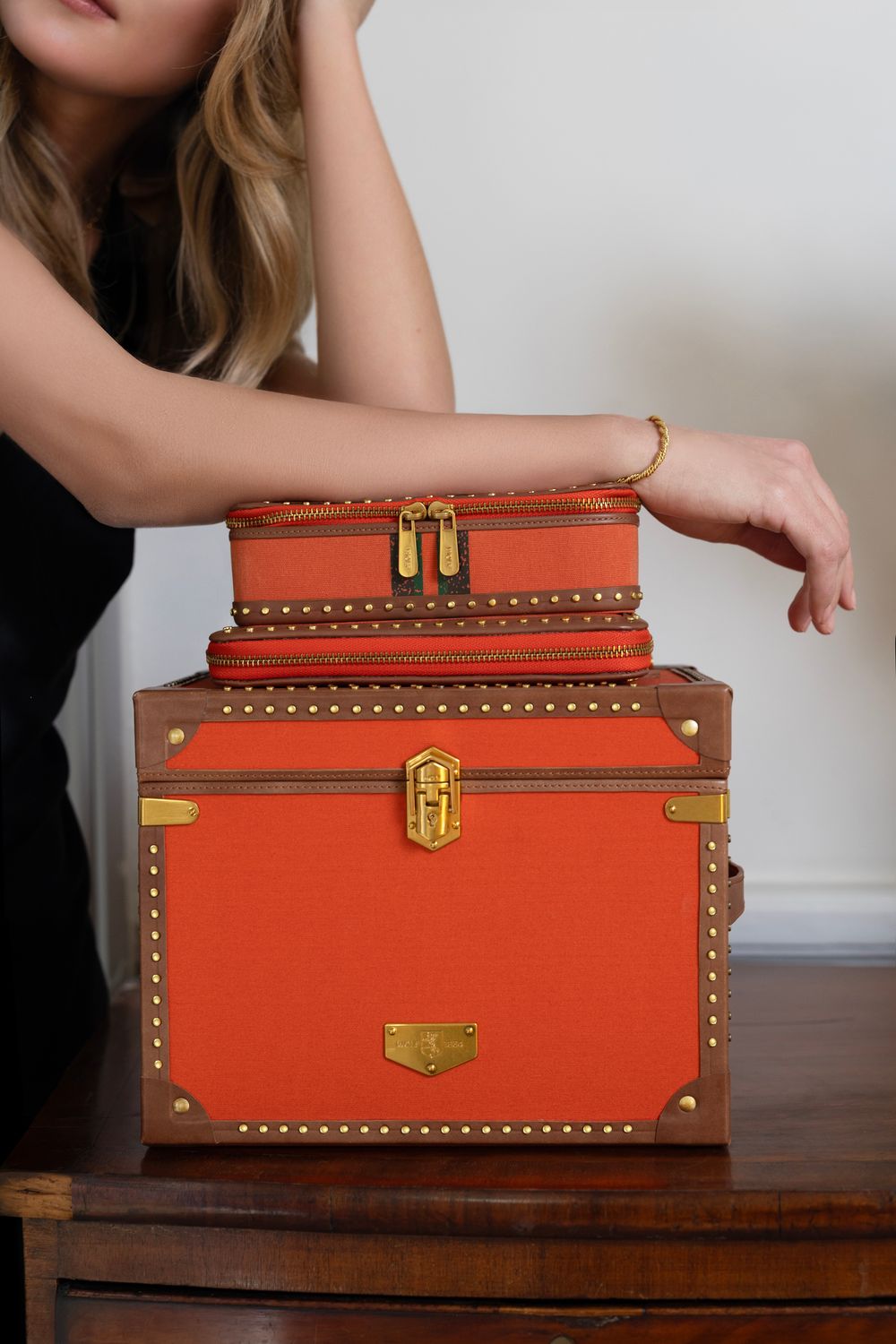 Ida Travel Zip Jewellery Case Orange