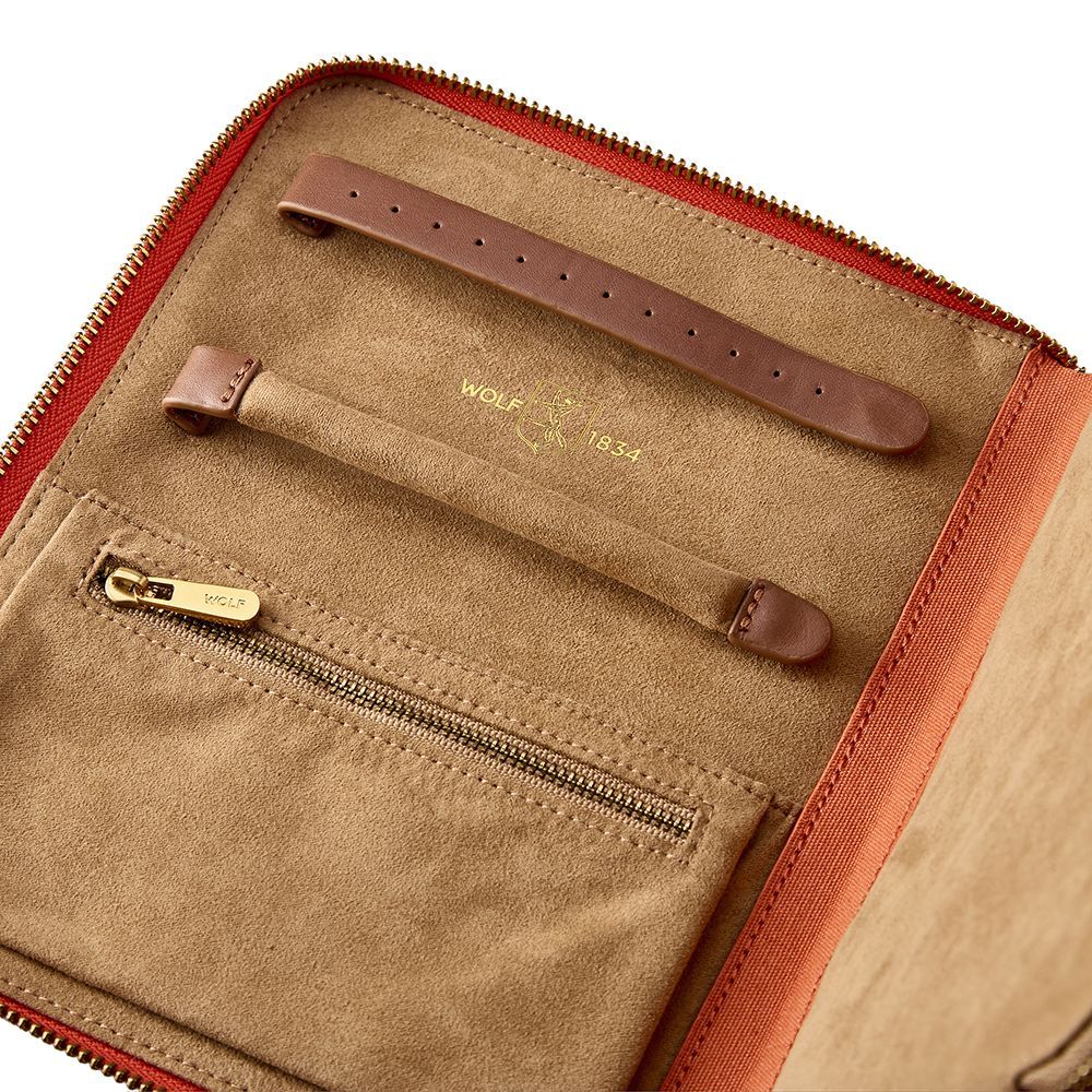 Ida Travel Zip Jewellery Portfolio Orange