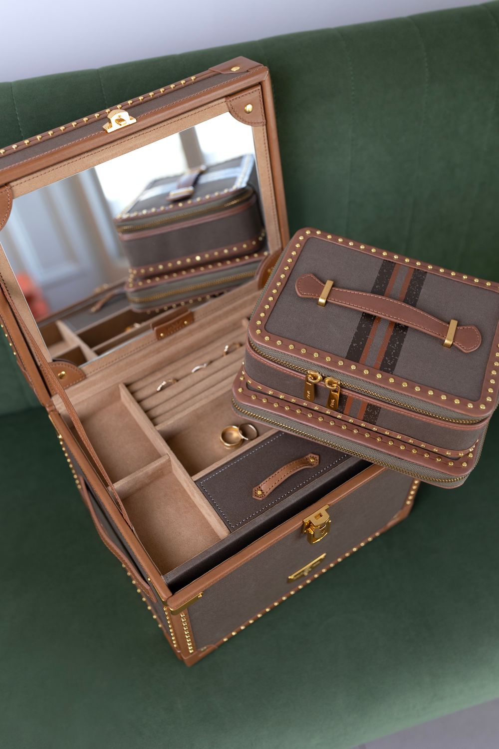 Ida Trunk Jewellery Box Khaki
