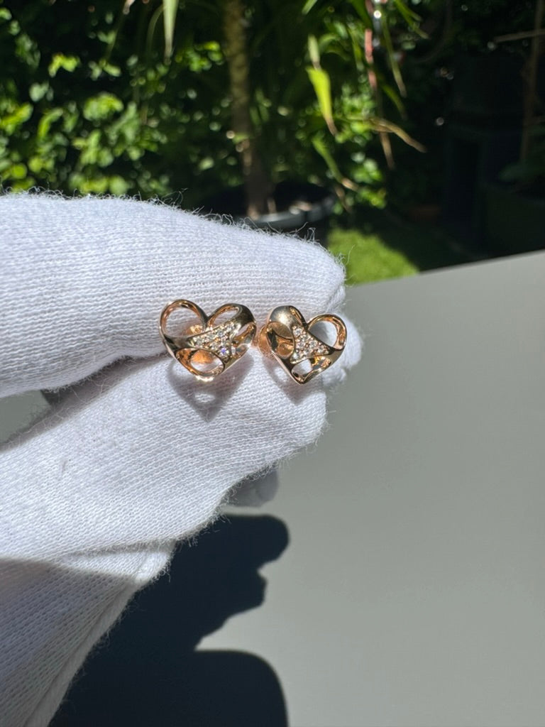 Herz-Ohrstecker Lila