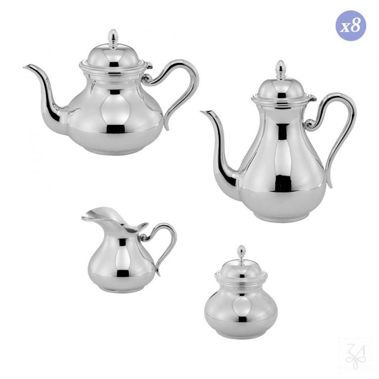 Kaffeegeschirr "Donizetti" - 8 Personen 925 Sterling Silber