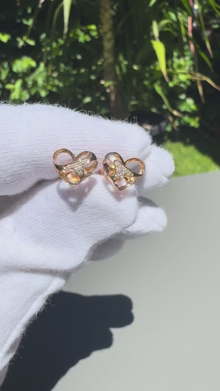 Herz-Ohrstecker Lila